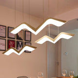 Seagull Multi Light Pendant: Sleek Acrylic Shade Led Hanging Lamp In White (2/3/4/5 Seater) 3 /