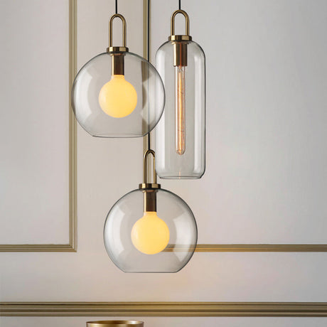 Minimalist Dining Room Pendant Light With Globe Glass Shade - 1 Head Ceiling Fixture