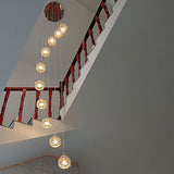Modern Gold Crystal Pendant Light Fixture For Staircase 12 / Spiral