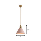 Minimalist Concrete Conical Pendant Light: 1-Head Ceiling Suspension Lamp