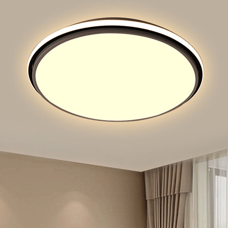 Modern Circular Flush Mount Led Fixture White/Warm Light Acrylic Design - 12/16/19.5 Wide