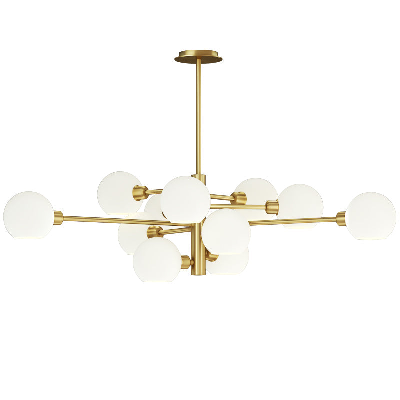 Sleek Postmodern Sputnik Chandelier For Living Room - Stylish Glass Ceiling Light Fixture