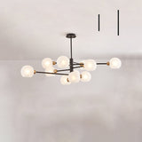Sleek Postmodern Sputnik Chandelier For Living Room - Stylish Glass Ceiling Light Fixture 11 / Black