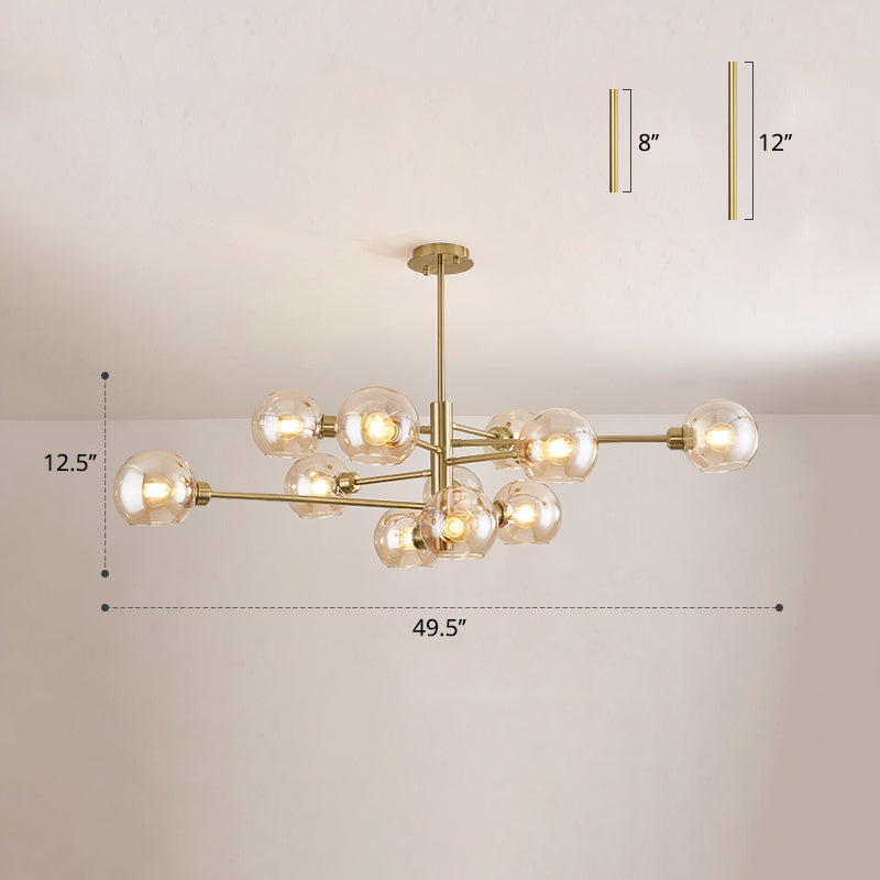 Sleek Postmodern Sputnik Chandelier For Living Room - Stylish Glass Ceiling Light Fixture