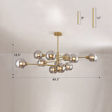Sleek Postmodern Sputnik Chandelier For Living Room - Stylish Glass Ceiling Light Fixture