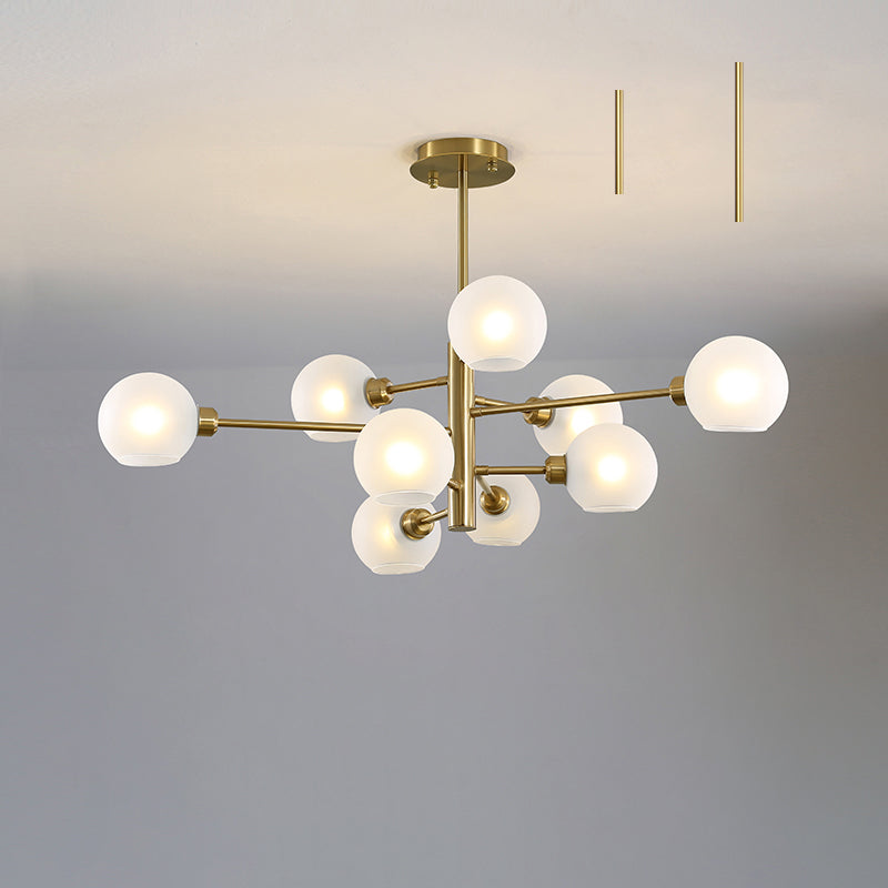 Sleek Postmodern Sputnik Chandelier For Living Room - Stylish Glass Ceiling Light Fixture 9 / Gold