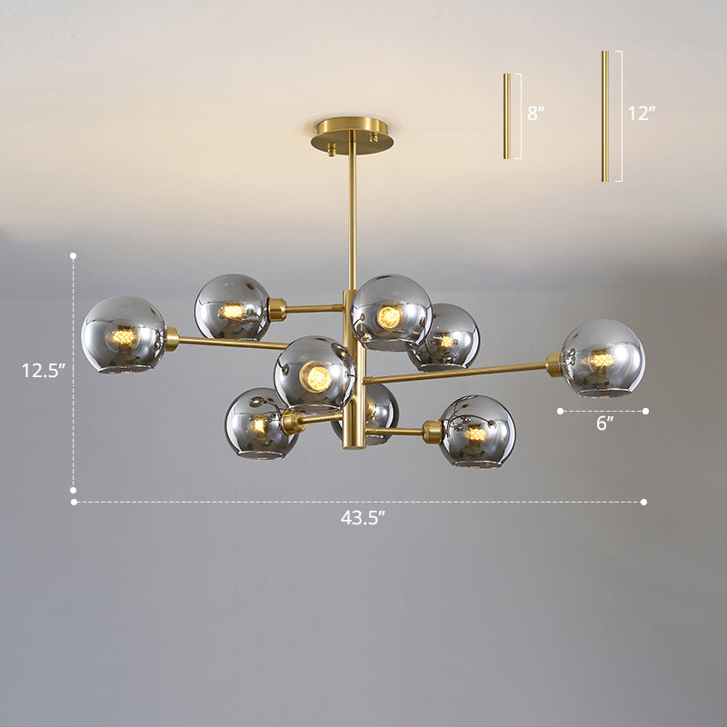 Sleek Postmodern Sputnik Chandelier For Living Room - Stylish Glass Ceiling Light Fixture