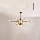 Sleek Postmodern Sputnik Chandelier For Living Room - Stylish Glass Ceiling Light Fixture 15 / Black