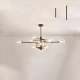 Sleek Postmodern Sputnik Chandelier For Living Room - Stylish Glass Ceiling Light Fixture 15 / Black