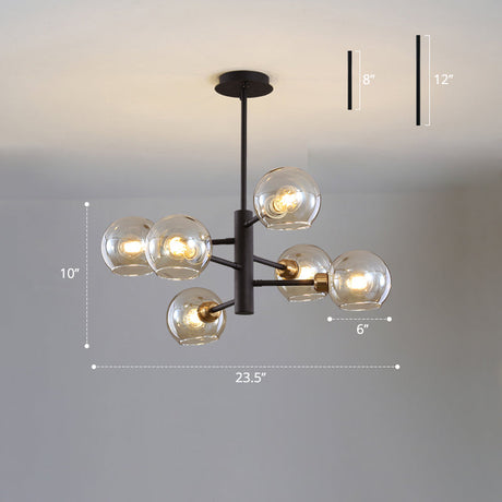 Modern Glass Dining Room Chandelier - Domed Hanging Lamp