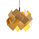 Modern Nordic Style Flower Pendant Lamp With Red/Blue/Light Wood Finish - 1 Light Hanging Ceiling