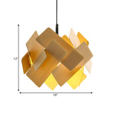 Modern Nordic Style Flower Pendant Lamp With Red/Blue/Light Wood Finish - 1 Light Hanging Ceiling
