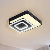 Contemporary Led Flush Mount Lighting Black Square Acrylic Fixture 15/19 Wide White/Warm Light / 15