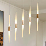 Modern Acrylic Flute Cluster Pendant Light - 5/6 Lights White/Warm 5 / White