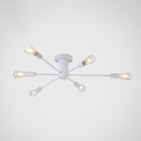 Modern Industrial Metal Flush Mount Ceiling Light Fixture 6 / White
