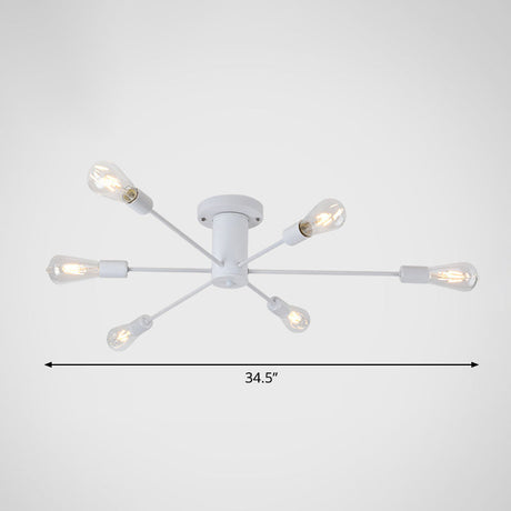 Modern Industrial Metal Flush Mount Ceiling Light Fixture