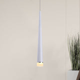 Minimalist Tapered Ceiling Light: White/Black Metal Led Pendant Fixture In White/Warm/Neutral White