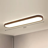Simplicity Wooden Brown Led Ceiling Light For Aisle - Surface Mount