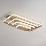 Modern Champagne Loop Flush Mount Led Ceiling Light / 41 Rectangle