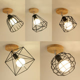 Industrial Black Metal Semi Flush Light With Adjustable Squared/Globe Design - Ideal For Corridors