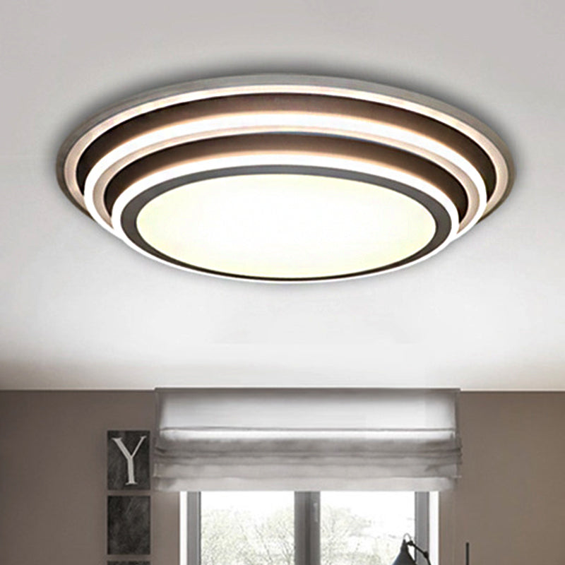 Simple Led Flush Ceiling Light Multi-Layer Acrylic 19.5/32 Wide Warm/White Light. Perfect For