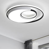 Modernist Black/White Metal Led Flush Mount Lighting - 19/22 Wide Fixture With Frosted Diffuser In