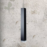 Contemporary Metal Cuboid Suspension Light For Dining Room - Led Pendant In Black/White Size