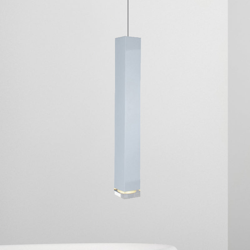 Harper - Modern Cuboid Suspension Light Metal Black/White Dining Room Led Pendant In White/Warm