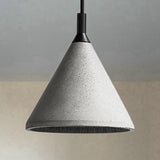 Gray Cement Industrial Cone Hanging Lamp - Height Adjustable Pendant Lighting For Living Room Grey