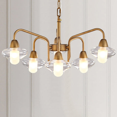 Frosted Glass Chandelier - Modern 6-Light Pendant Lighting For Dining Room
