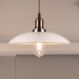 Stylish Metal Pendant Light With Cone/Saucer/Dome Shade - Loft Design In White Ideal For Restaurants