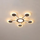 25’/31.5’ W Coffee Floral Flush Led Ceiling Light - Modernist Acrylic Flushmount Super Thin