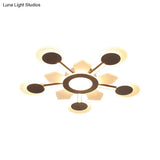 25’/31.5’ W Coffee Floral Flush Led Ceiling Light - Modernist Acrylic Flushmount Super Thin