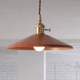Rustic Saucer Shade Pendant Light With Adjustable Cord In Silver/Red/Blue