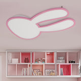 Bunny Ceiling Lamp For Baby Girls Room - Acrylic Led Mount Light With Eye-Care Technology