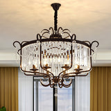 Faceted Clear Crystal Prism Lantern Chandelier With 8 Lights In Black/Gold - Contemporary Living