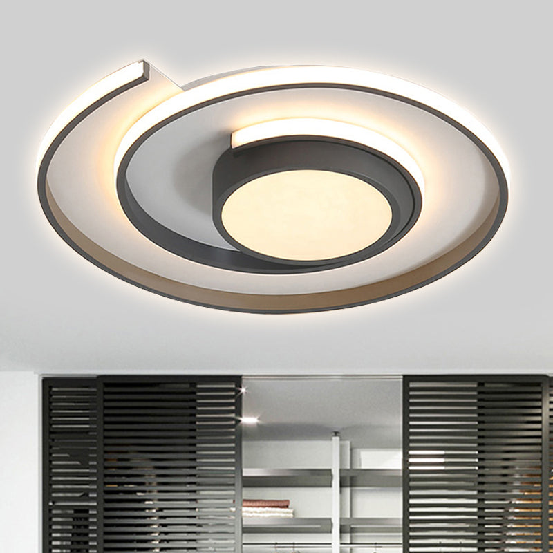 Modern Swirl Led Ceiling Lamp For Energy-Saving Study Room Lighting