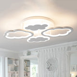 Modern White Acrylic Led Ceiling Light For Bedroom - Floating Cloud Flush Mount / 20.5 Warm