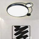 Modern Contemporary Flush Mount Acrylic Ceiling Light For Living Room Black / 16’ Warm