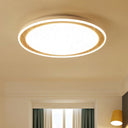 White Led Flush Ceiling Light - Modern & Simple Acrylic Lamp For Study Room Kitchen / 12’ Warm