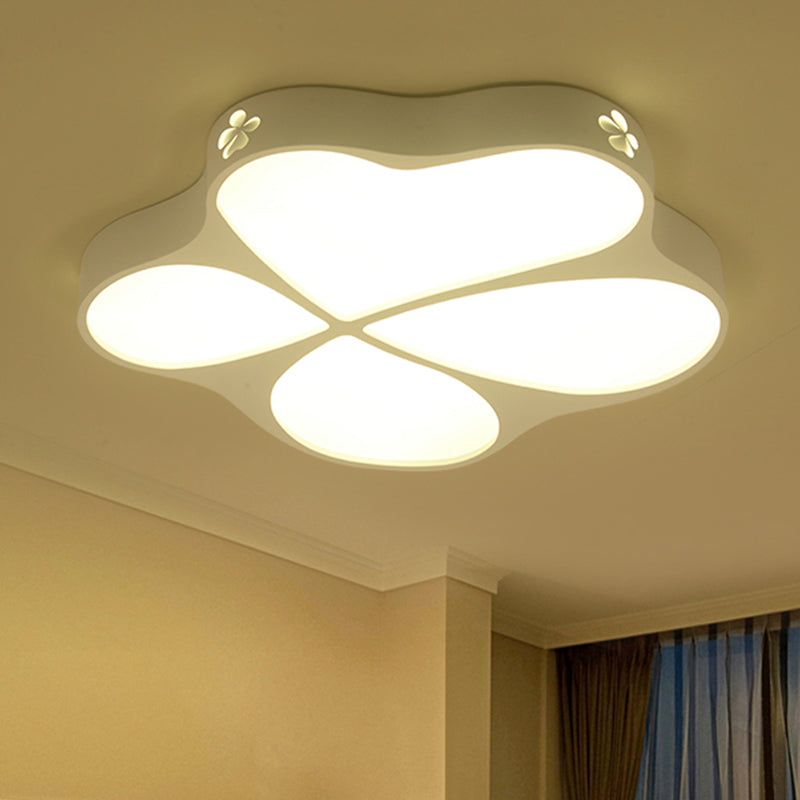 Floral Acrylic Ceiling Mount Light: Elegant Contemporary Lamp In White Finish / 21