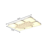 Modern White Led Ceiling Light With Crystal Ball - 23.5/35.5 W