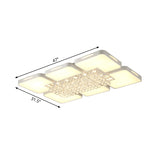 Modern White Led Ceiling Light With Crystal Ball - 23.5’/35.5’ W