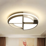 Modern Fan-Shaped Led Flush Mount Ceiling Light With Metal And Acrylic Shade - 16/19.5 Black-White /