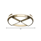 Modern Fan - Shaped Led Flush Mount Ceiling Light With Metal And Acrylic Shade - 16/19.5