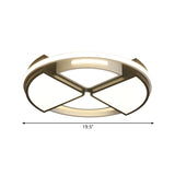 Modern Fan-Shaped Led Flush Mount Ceiling Light With Metal And Acrylic Shade - 16/19.5