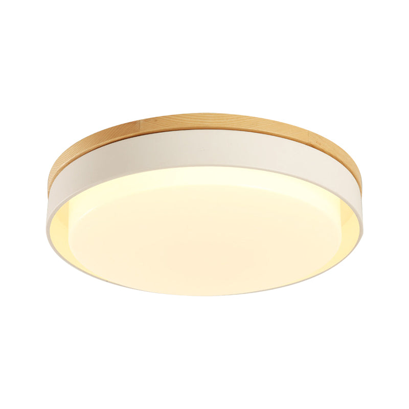 Nordic Macaron Metal Led Ceiling Flushmount - Blue/White/Yellow Acrylic Shade 12/18.5 Wide White /