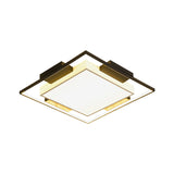 Modern Led Flush Mount Light With Acrylic Shade In Black And White - Available 3 Sizes