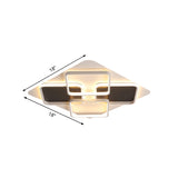 Contemporary Metal Led Multi Square Flush Mount Light In Black/White Warm/White Sizes: 18/24.5/34.5