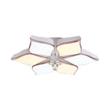 Modern 24.5/25.5 Flush Mount Led Light With Clear Crystal Accent In Warm/White Petal Design